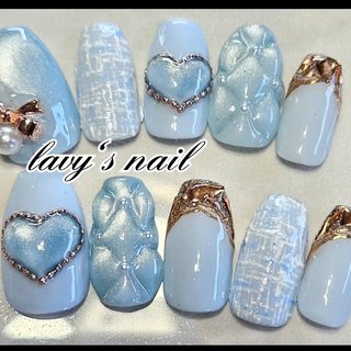 ネイルチップ オーダー ネイビー キルティング 韓国 マグネット