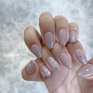 【現品】ぷっくりネイル　ピンクネイル　リボンネイル　ニュアンスネイル　オーロラ きらきらリボンネイル♡ #nail#gel #gelnail #gelart #geldesign