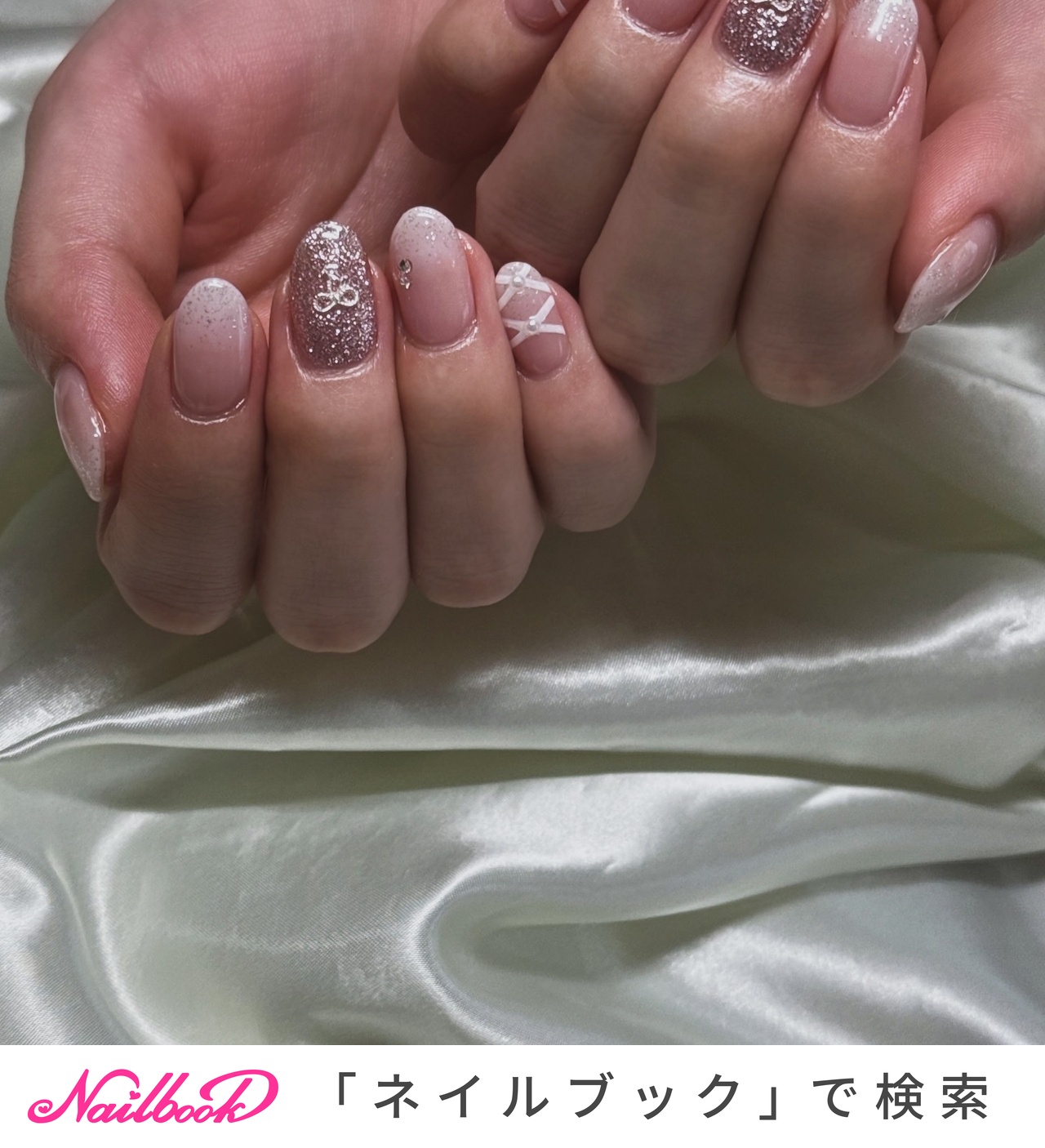 2025年】新着順｜リボン/#バレエコアのネイルデザイン｜ネイルブック