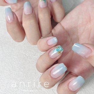 Atlantic STARS 水色ラメ×白 37 Atlantic STARS 水色ラメ×白 37