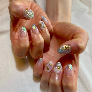 Atlantic STARS 水色ラメ×白 37 Atlantic STARS 水色ラメ×白 37