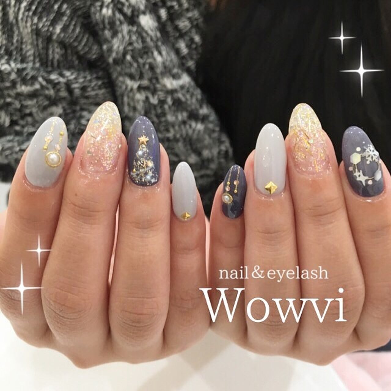 冬 クリスマス パーティー デート ハンド 博多nail Eyelash Wowviのネイルデザイン No ネイルブック