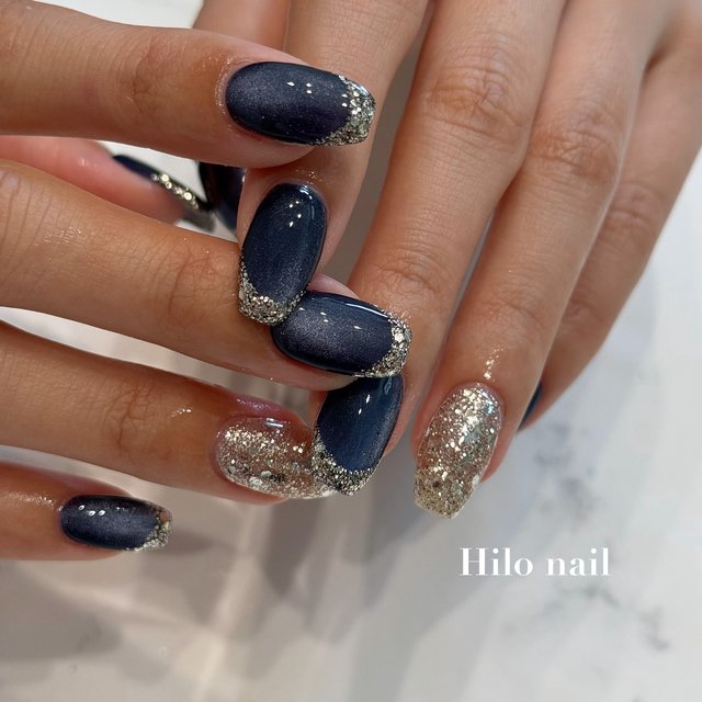 ネイル 見本 ネイルで楽しむ今日の色】9/18は藍鉄！また来春会いましょう♡|人気