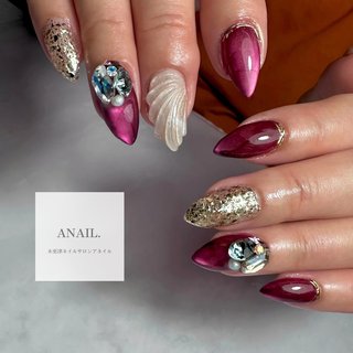 マーメイド/レッドのネイルデザイン｜ネイルブック