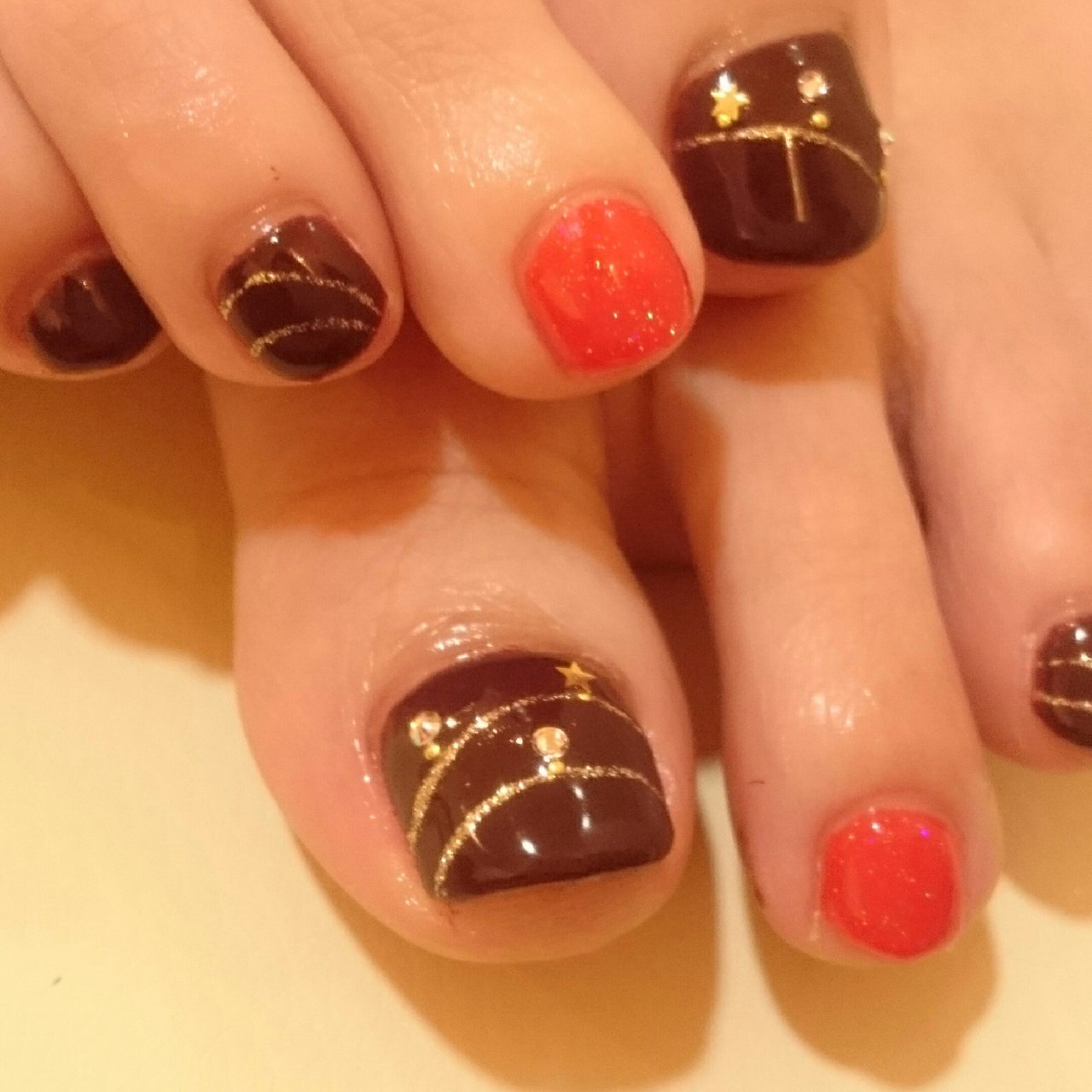 冬 リゾート クリスマス パーティー フット Nail Lounge Sakuraのネイルデザイン No ネイルブック