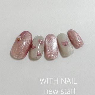 あぷて様 3点 　ぷっくりハート　マグネット　ニュアンス　全サイズ　ミラー 店舗備品 あぷて様 3点 ぷっくりハート マグネット ニュアンス