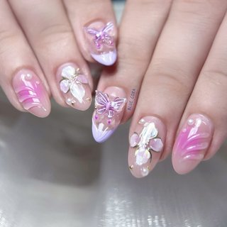 ネイルチップ　チェックツイード　フレンチネイル　韓国ワンホン　キラキラ　リボン d8c71fec8444cae5af8a106a6c6a1f