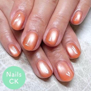 オレンジベージュマグネットネイル 07 クリアハート ハロウィン 韓国