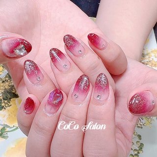 ボルドー/ワンホンネイルのネイルデザイン｜ネイルブック