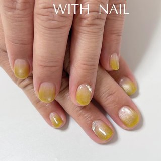 ネイルチップ グラデーション シンプル 黄色 可愛い カラフル オーダー