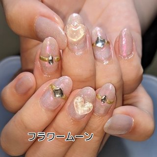 着画あり】ハンドメイド シンプルネイル リングネイル ハート