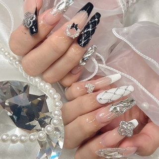 ♡サイズオーダー♡マグネットネイル リボン フレンチガーリー 量産型