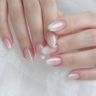 ネイル ネイルチップオーダー ちゅるん フレンチ ベイビーブーマー 韓国 春 ネイル ネイルチップオーダー ちゅるん フレンチ ベイビーブーマー