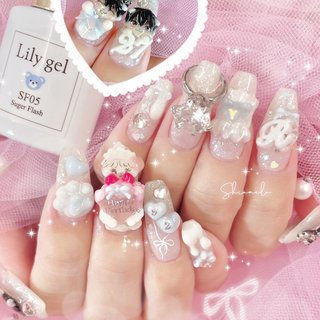 3dネイルパーツ 誕生日 バースデー ネイルパーツ ケーキ パーツ ピンク