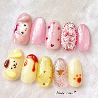 うさぎネイル　いぬネイル　ガーリーネイル ピンク/#うさぎのネイルデザイン｜ネイルブック うさぎネイル いぬ