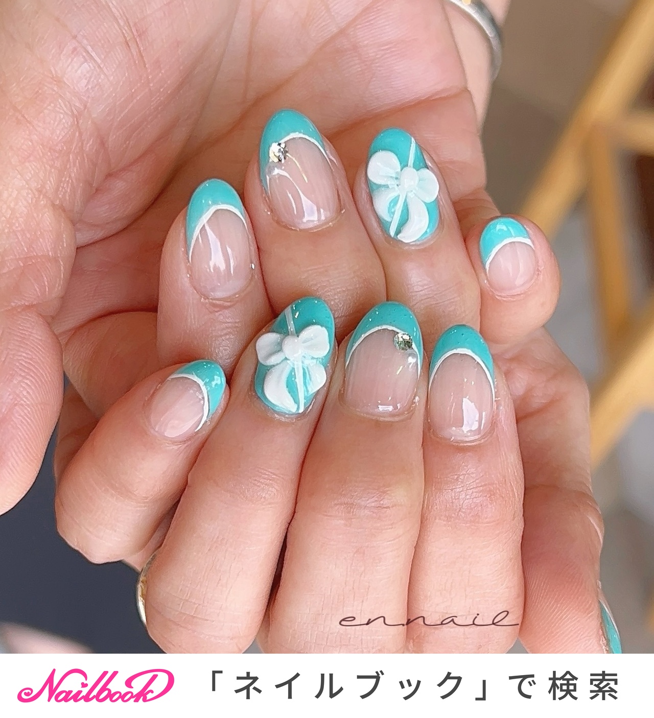 2025年】新着順｜オフィス/ティファニーブルーのネイルデザイン