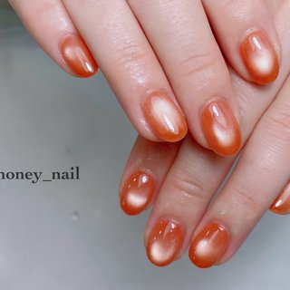 フルーツ/オレンジ/マグネットネイルのネイルデザイン｜ネイルブック