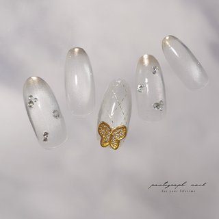おすすめ順｜ブライダル(結婚式/ウェディング)/#蝶々のネイルデザイン