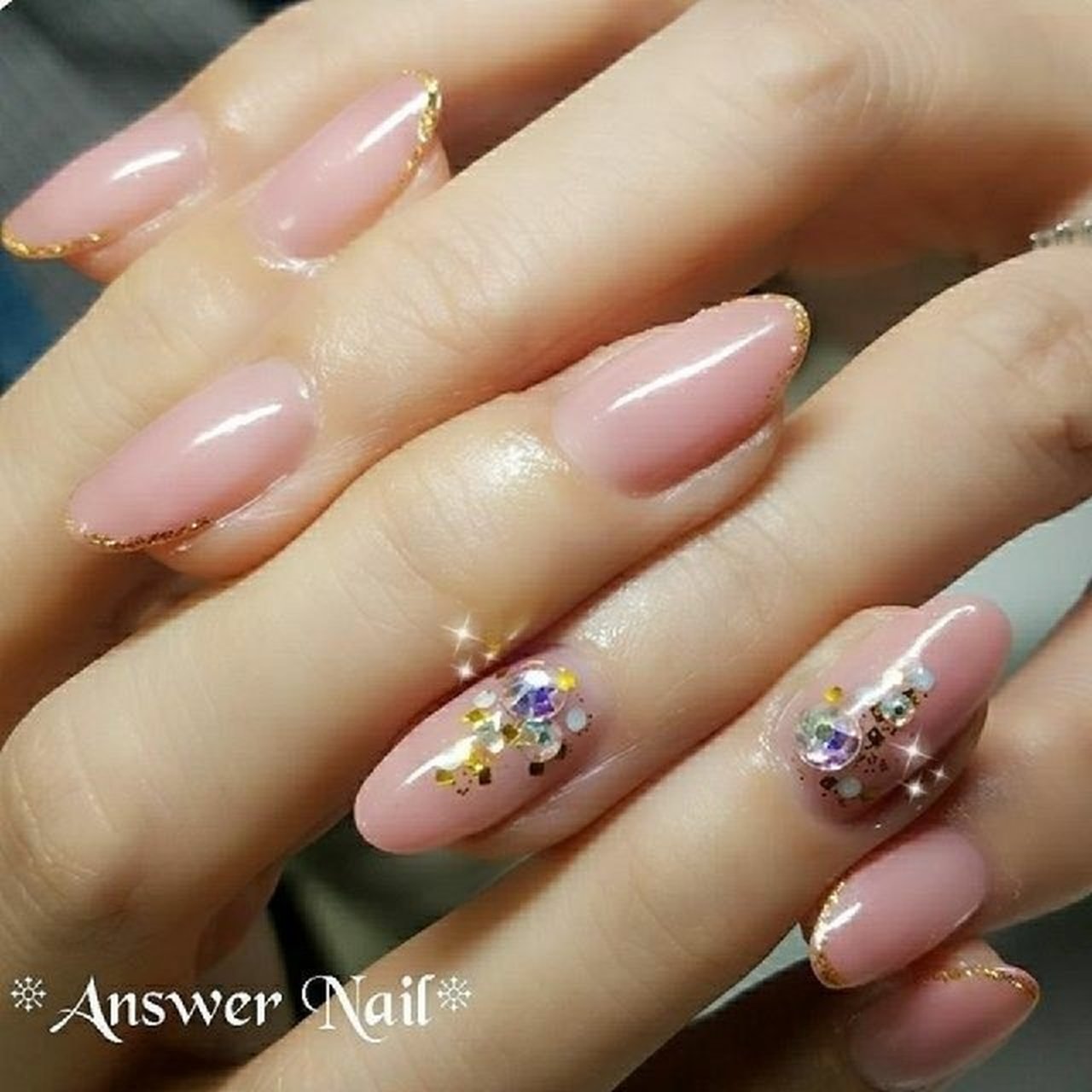 ハンド シンプル ピンク ジェルネイル お客様 Answer Nailのネイルデザイン No ネイルブック