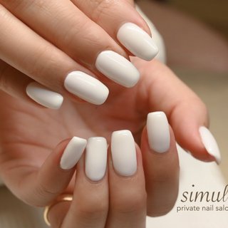 人気順｜#白ワンカラーのネイルデザイン｜ネイルブック
