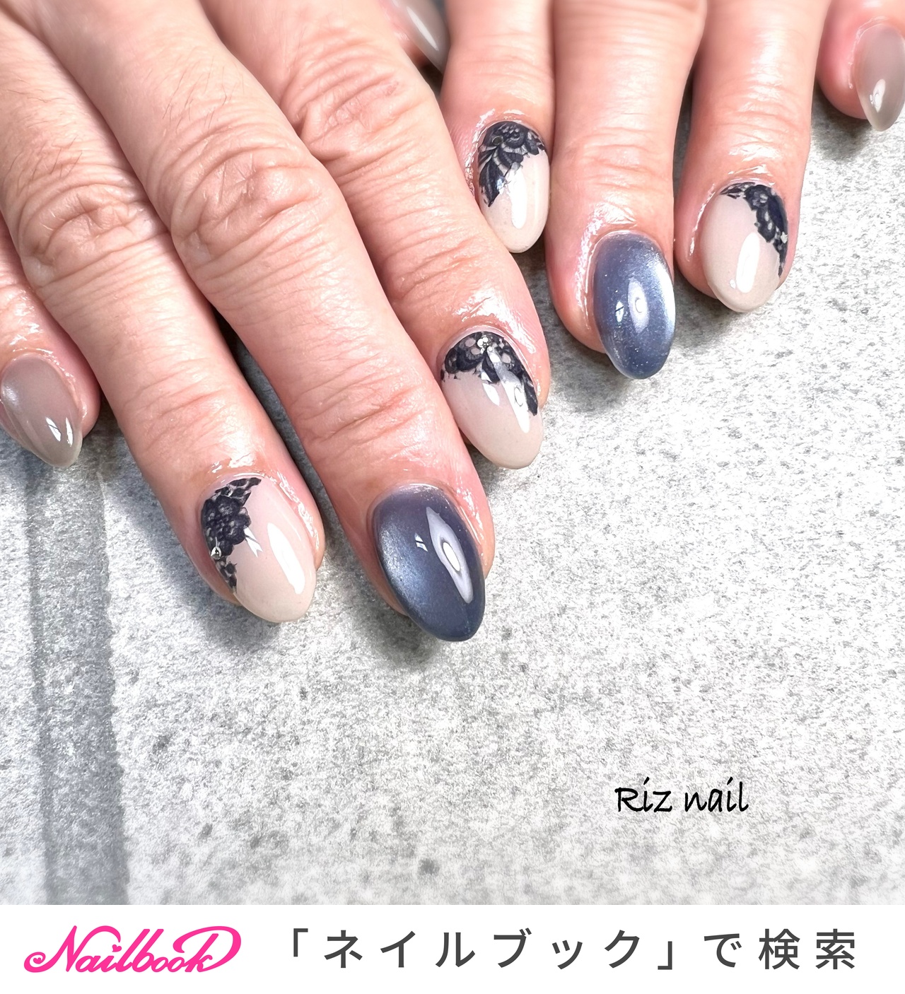 フラワー/グレージュのネイルデザイン｜ネイルブック