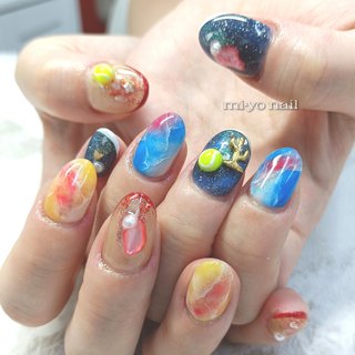［32］ネイルチップ ハートネイル バレンタイン ホログラム カワイイ オーダー バレンタインネイルのネイルデザイン | ジェルネイル（ライト