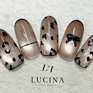 NO.13 ネイルチップ キラキラ ヒョウ柄 ギャル 推し活 レオパード