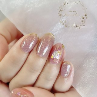 ディズニー ニュアンス マグネットネイル ブライダル フレンチガーリー