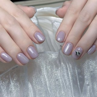 ピンクブルーワンホンニュアンスネイル オーロラ 韓国 ビジュー ハート 蝶々 冬 ピンクブルーワンホンニュアンスネイル オーロラ 韓国 ビジュー