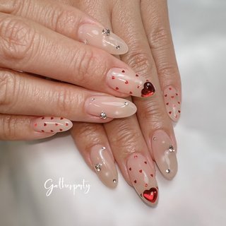 オーダーネイルチップ　ニュアンス　リボン　ワンホン　推し　マグネットno.65 オーダーネイルチップ ニュアンス リボン ワンホン 推し