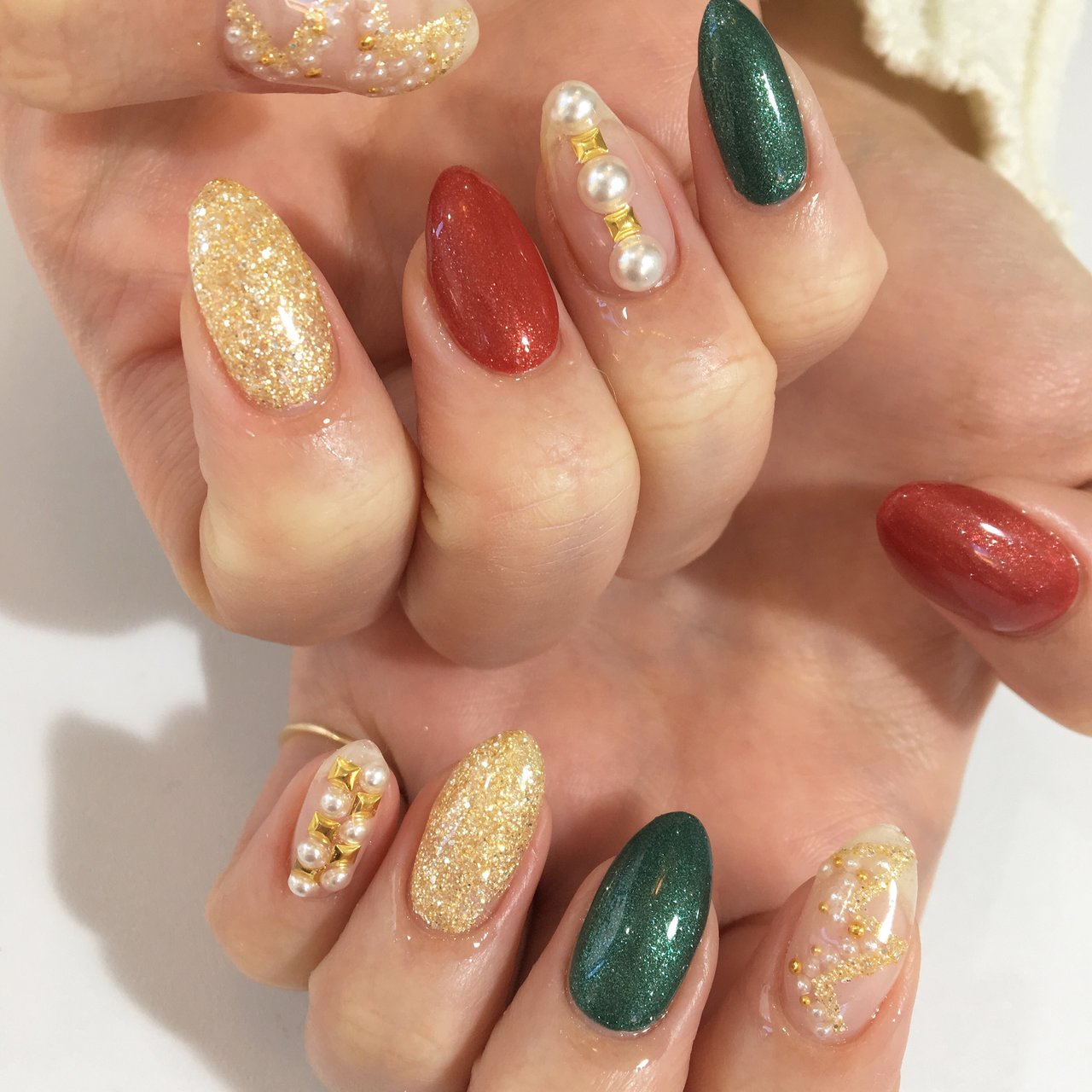 冬 クリスマス ハンド ワンカラー ミディアム 松本市ネイルサロンnail Atelier Spica ネイルアトリエスピカ のネイル デザイン No ネイルブック