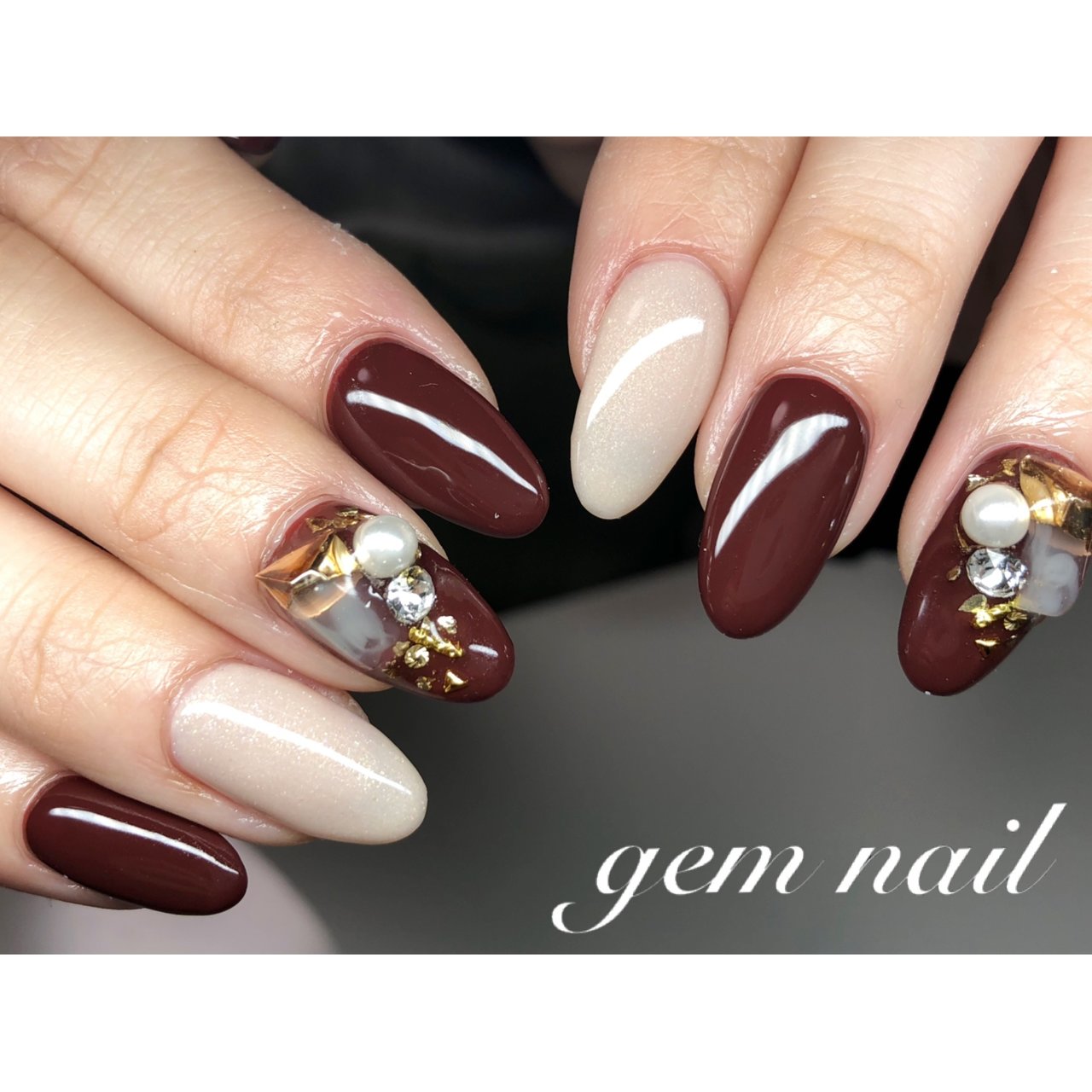 秋 冬 クリスマス ハンド 大理石 Gem Nail24のネイルデザイン No 2730825 ネイルブック