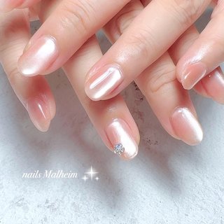 オレンジベージュマグネットネイル 07 クリアハート ハロウィン 韓国 うるうる オレンジベージュマグネットネイル 07 クリアハート ハロウィン