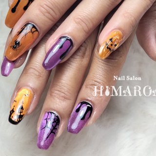 オレンジベージュマグネットネイル 07 クリアハート ハロウィン 韓国