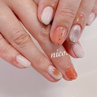 ハンド/ホワイト/ピンク - nailsalon nico.のネイルデザイン[No