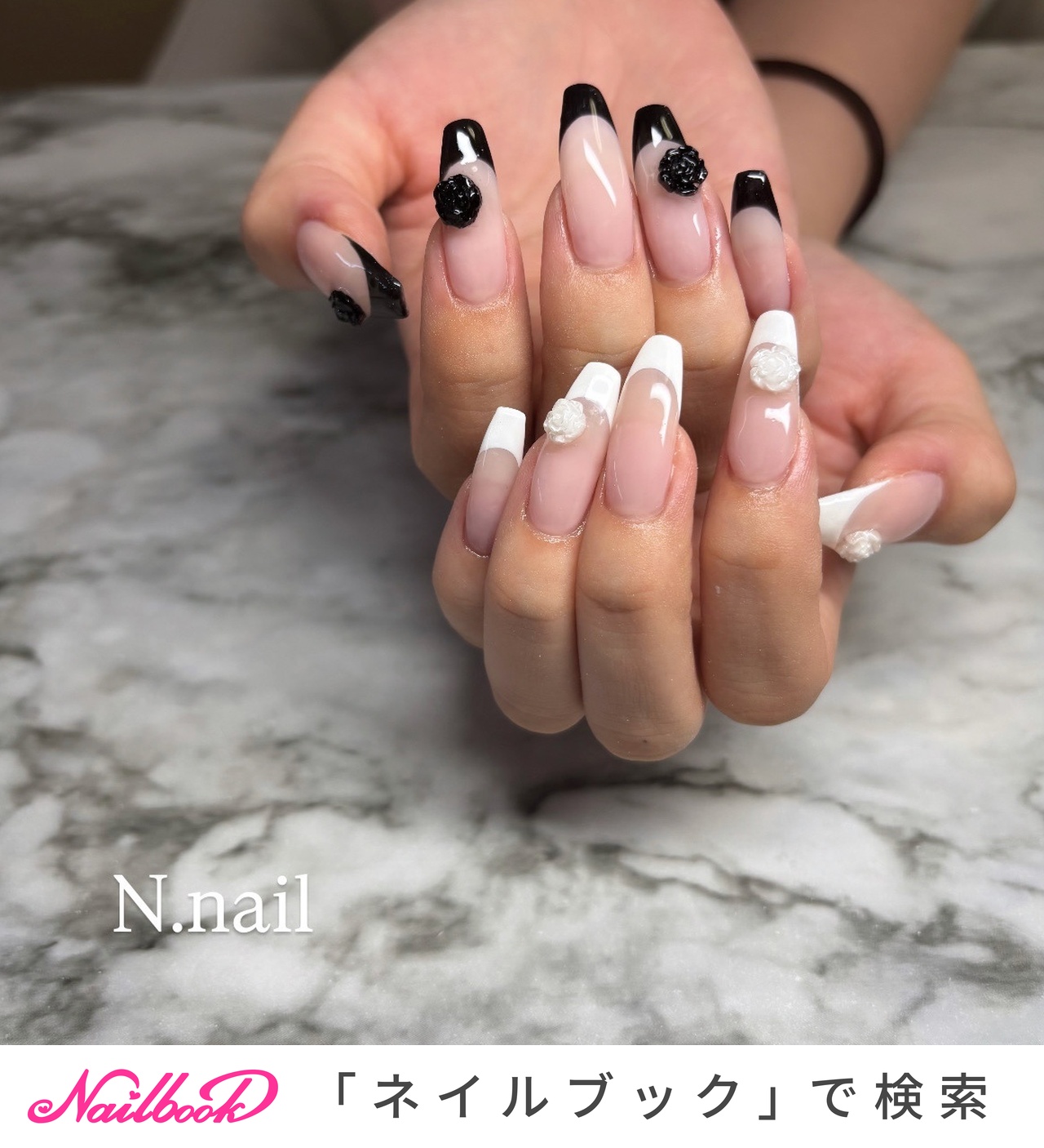 ネイルチップ フレンチ 薔薇 ピクシー ネイビー ネイルチップ フレンチ 薔薇 ピクシー ネイビーCUTIE STREET 5/18大