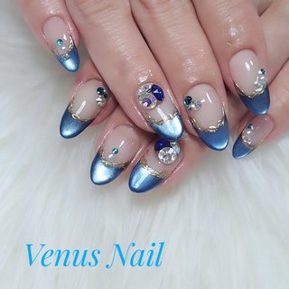 ネイルチップ オーダー ネイビー キルティング 韓国 マグネット フレンチ 青 ネイルチップ オーダー ネイビー キルティング 韓国 マグネット