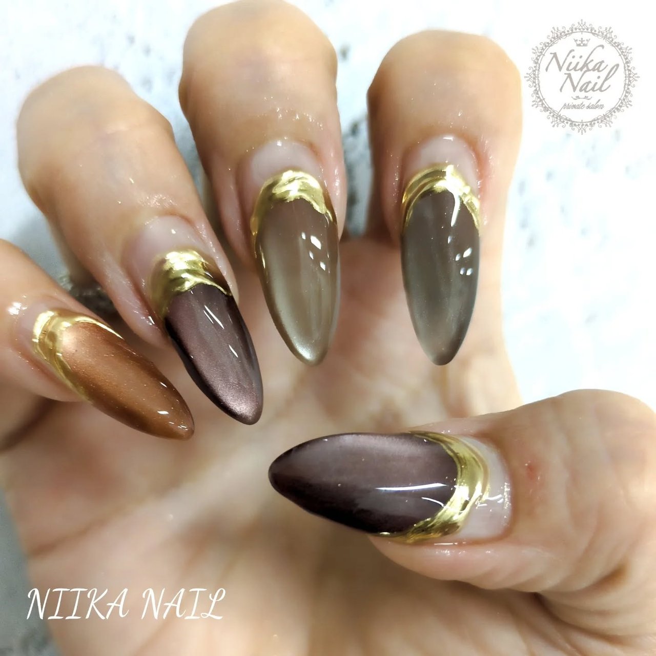 秋/シンプル/キラキラ/ジェルネイル - Sa7e_Kuriharaのネイル