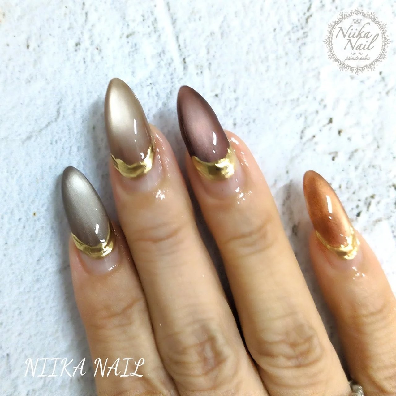 秋/シンプル/キラキラ/ジェルネイル - Sa7e_Kuriharaのネイル