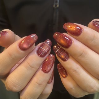 43］ネイルチップ マグネットネイル ボルドー 秋 冬 うるうる ビー玉