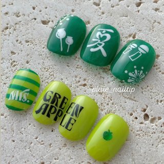 現品)ジェルネイルチップ ミセス Apple 緑 New Nail✨✨ Mrs. GREEN