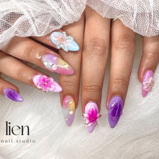 ハイビスカスネイルのネイルデザイン(7ページ目)｜ネイルブック