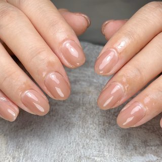ショート/オーバル/ベージュ/ピンク/ジェルネイル - Cleonailのネイル