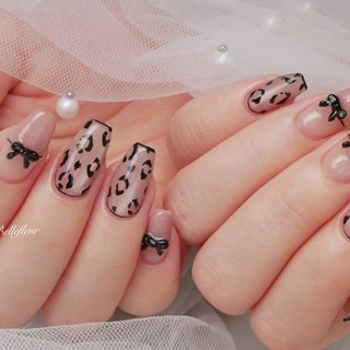 フレンチ/マグネット/レオパードのネイルデザイン｜ネイルブック