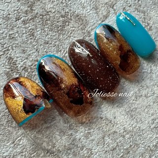 べっ甲/インクネイル/ジェルネイルのネイルデザイン｜ネイル