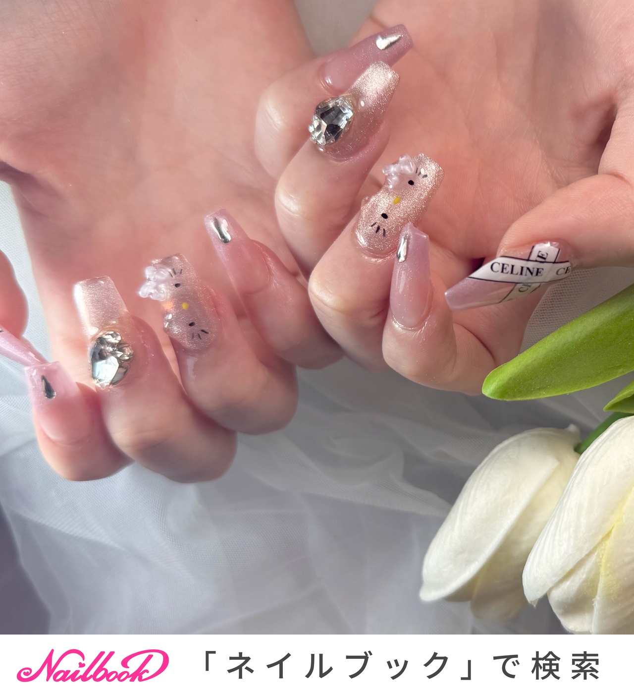 2025年】新着順｜リボン/ガラスフレンチのネイルデザイン｜ネイルブック