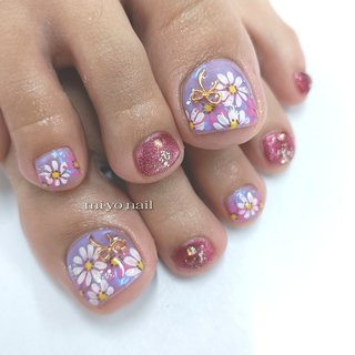 【312】オーダー❉紫 ドット リボン 大人可愛い マグネットネイル 312】オーダー❉紫 ドット リボン 大人可愛い マグネットネイル