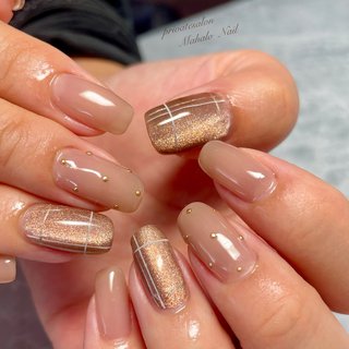 ホワイト/ベージュ/ブラウンのネイルデザイン｜ネイルブック