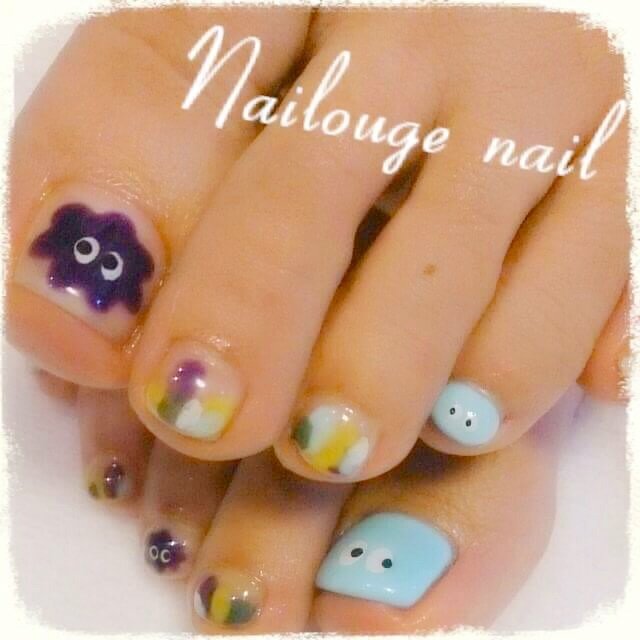 秋 冬 オールシーズン フット ブルー Nailsalon Nailougeのネイルデザイン No ネイルブック