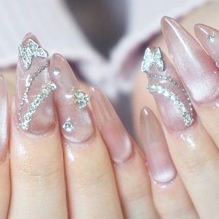 フェントン Sea Mist Green イリデセントホブネイル ハンドベル 夏/オールシーズン/旅行/海/ハンド - Salon de Mirandaのネイル